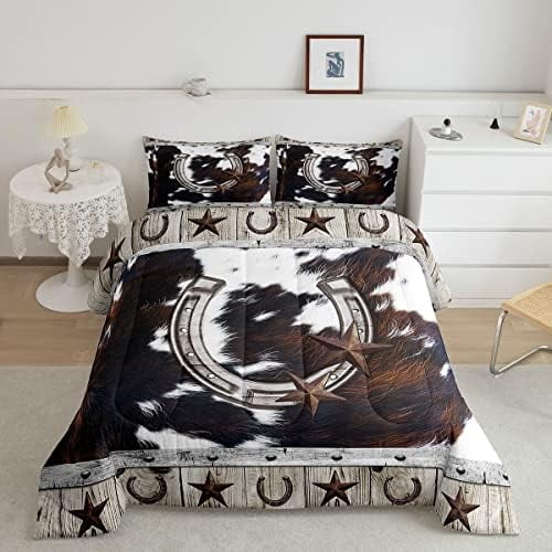 Sunflower Horse Comforter Set Twin Size Western Texas Stars Horseshoe
