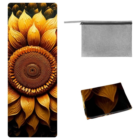 Sunflower Hot Yoga Towel with Storage Bag, 72.8"x26.8", Suitable for Yoga, Pilates, Fitness, etc. - Yoga Blanket Towel - Amazon Bestseller