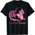 thumbnail image 1 of Sunflower Hummingbird Breast Cancer Sucks Pink Ribbon T-Shirt, 1 of 3