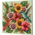 thumbnail image 1 of Sunflower Hummingbird DIY Framed Pearl Painting Kit, Special Shaped Drill Diamond Art Painting Kit, Pearl Gem Art, 20x20cm, 1 of 16