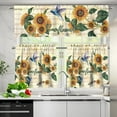thumbnail image 1 of Sunflower Hummingbird Kitchen Curtains and Valances Removable and Washable 3 Piece Kitchen Curtain 24 Inch Length Rod Pocket Rv Curtains for Coffee Living Room (54"x18"+27.5"x24"x2), 1 of 5