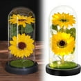 thumbnail image 1 of Sunflower In Glass Dome With Led Lights Mother'S Day Birthday Gift For Her Wife Anniversary Wedding Keepsake And Home Decor, 1 of 6