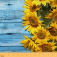 thumbnail image 1 of Sunflower Indoor Outdoor Fabric,Yellow Floral Decorative Fabric ,Plant Botanical Fabric By The Yard,Wooden Wood Material By The Yard,Vintage Lodge Cabin Upholstery Fabric,3 Yards, 1 of 5