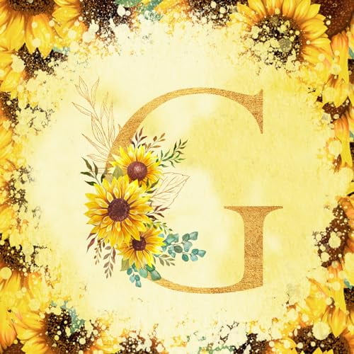 Sunflower Initial Birthday Gifts for Women, Gift Ideas for Her, for Mom, Grandma, Aunt- 300gsm Flannel Blanket Throw Blankets Warm Cozy Fuzzy Flannel Blanket for Bed Sofa All Season 50x60 inch