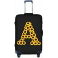 thumbnail image 1 of Sunflower Initial Name A Black Luggage Cover Elastic Washable Stretch Suitcase Protector Anti-Scratch Travel Suitcase Cover for Kid and Adult L (Fit 25-28 inch suitcase), 1 of 6