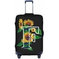 thumbnail image 1 of Sunflower Initial Name F Black Luggage Cover Elastic Washable Stretch Suitcase Protector Anti-Scratch Travel Suitcase Cover for Kid and Adult L (Fit 25-28 inch suitcase), 1 of 6