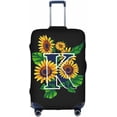 thumbnail image 1 of Sunflower Initial Name K Black Luggage Cover Elastic Washable Stretch Suitcase Protector Anti-Scratch Travel Suitcase Cover for Kid and Adult S (Fit 18-21 inch suitcase), 1 of 6
