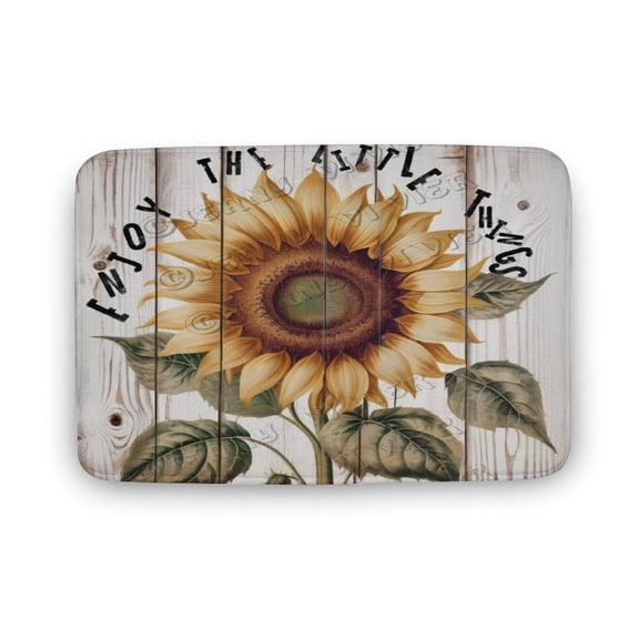 Sunflower Inspirational Quote Rustic Farmhouse Bath Mat,Bath Rug for Bathroom,Bath Mat Soft Non Slip Bath Rugs 16"x24"