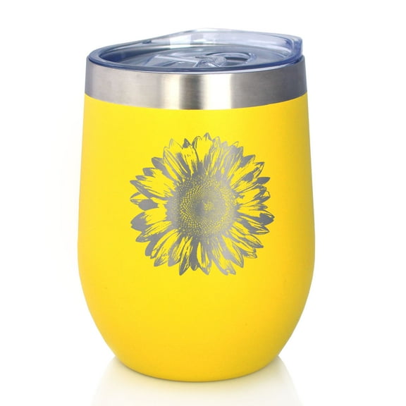 Bevvee Insulated Wine Tumbler 12 oz Sunflower Head Sunflower Lover Gifts Tumblers