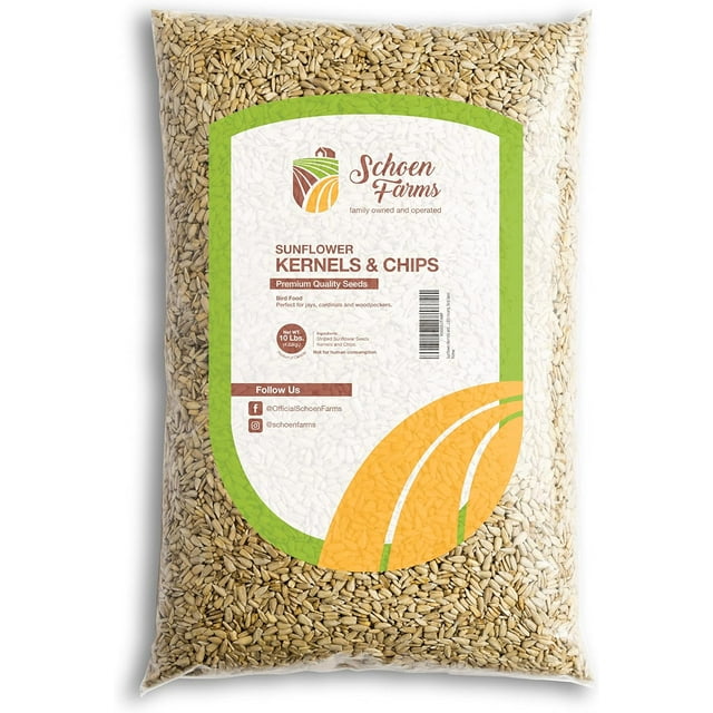 Sunflower Kernels and Chips (10 LBS) Hearts, Bird Seed