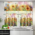 thumbnail image 1 of Sunflower Kitchen Curtains 36 Inch Length Removable and Washable 3 PCS Curtain Valance and Curtain Tier Set Modern Rod Pocket Short Tier Curtains for Cafe Kitchen Decor Tier 36 Inches Long, 1 of 5