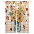 thumbnail image 1 of Sunflower Kitchen Curtains Orange Plaid Farmhouse Leaves Watercolor Cafe Short Curtains for Bathroom Blackout Window Curtain Grommet Small Window Treatment Drapes for Bedroom Living Room 42"x45"x2, 1 of 9