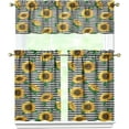 thumbnail image 1 of Sunflower Kitchen Curtains Valances and Tiers Set for Windows, Vintage Bathroom Window Curtain Valance 3 Piece Sets,Kitchen Decor for Living Room,54''x 36'', 1 of 6