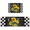 thumbnail image 1 of Sunflower Kitchen Decor Kitchen Rugs Set of 2 Summer Kitchen Mats Rugs Non Skid Washable Anti Fatiguee Farmhouse Buffalo Plaid Doormat Carpet for Bedroom Bathroom Living Room 17x30in+17x47in, 1 of 6