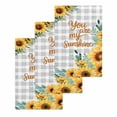 thumbnail image 1 of Sunflower Kitchen Dish Towels for Drying Dishes Set of 3, Summer Botanical Checkered Yellow Floral Waffle Weave Microfiber Hand Tea Bathroom Towels Quick Dry & Absorbent Towel 15.7x23.6, 1 of 7