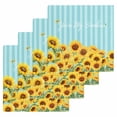 thumbnail image 1 of Sunflower Kitchen Dish Towels for Drying Dishes Set of 4, Yellow Summer Botanical Blue Striped Farmhouse Waffle Weave Microfiber Hand Tea Bathroom Towels Quick Dry & Absorbent Towel 12x12, 1 of 7