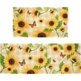 thumbnail image 1 of Sunflower Kitchen Mat Rug Set of 2- Plaid Butterfly Kitchen Rugs, Yellow Orange Watercolor Floral Sunflowers Kitchen Decor Things Kitchen Floor Mat- Sunflower Decor Accessories- 17x30 and 17x48 Inch, 1 of 6