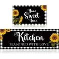 thumbnail image 1 of Sunflower Kitchen Mat Set of 2 Farm Non Slip Thick Kitchen Rugs and Mats Plaid Waterproof Anti Fatigue Mats for Kitchen Floor Kitchen Rug Runner Standing Mat, 17 x 47 Inch, 17 x 28 Inch, 1 of 6