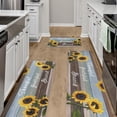 thumbnail image 1 of Sunflower Kitchen Mat Set of 3, Yellow Sunflower Kitchen Rugs and Mats Non-skid Washable Kitchen Floor Mats for in Front of Sink, Country Farmhouse Sunflower Kitchen Decor and Accessories(Teal Brown), 1 of 6
