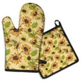 thumbnail image 1 of Sunflower Kitchen Oven Mitt and Pot Holder Sets 2 Pcs for Baking, Cooking and Grilling, Heat Resistant Up To 392 °F, 1 of 7