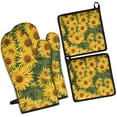 thumbnail image 1 of Sunflower Kitchen Oven Mitt and Pot Holder Sets 4 Pcs for Baking, Cooking and Grilling, Heat Resistant Up To 392 °F, 1 of 7