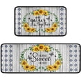 thumbnail image 1 of Sunflower Kitchen Rug Set of 2s Set, Farmhouse Washable Non-Slip Kitchen Sink Decor Carpet, Home Cushioned Kitchen Floor Standing Mats 17"x47"+17"x30", 1 of 6
