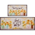 thumbnail image 1 of Sunflower Kitchen Rugs - 2 Piece Kitchen Mats Set Non-Slip Kitchen Backing Area Rugs (Sunflower B), 1 of 6