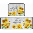 thumbnail image 1 of Sunflower Kitchen Rugs Decor Set of 2s Set Sunflowers Kitchen Mat Washable Runner Rug17"x47"+17"x23"(Off White), 1 of 5