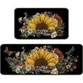 thumbnail image 1 of Sunflower Kitchen Rugs Kitchen Mats for Floor 2 Piece, Anti Fatigue Floor Mat for Kitchen, Kitchen Floor Mats for in Front of Sink and Black Kitchen Matt for Standing for Kitchen Decor 17"X30"+17"X47", 1 of 6