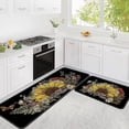 thumbnail image 1 of Sunflower Kitchen Rugs Kitchen Mats for Floor 2 Piece, Anti Fatigue Floor Mat for Kitchen, Kitchen Floor Mats for Sink and Black Kitchen Matt for Standing for Kitchen Decor 17"X30"+17"X47", 1 of 1