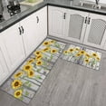 thumbnail image 1 of Sunflower Kitchen Rugs and Mats Anti Fatigue, Sunflower Kitchen Mat Cushioned Anti Fatigue 2 Piece Set and Gray Kitchen Floor mat for in Front of Sink for Home Kitchen Decor or Office 17"x30"+17"x47", 1 of 1