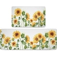 thumbnail image 1 of Sunflower Kitchen Rugs Mats Set of 2 Anti Fatigue Farmhouse Sunflower Kitchen Rug for Floor Washable Kitchen Rugs Non-Slip Waterproof Memory Foam Cushioned Comfort Standing Mats 17.3x28+17.3x47 Inch, 1 of 6