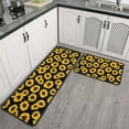 thumbnail image 1 of Sunflower Kitchen Rugs and Mats Set of 2, Black Sunflowers Non-Slip Backing Kitchen Rug, Kitchen Sets Low-Profile Washable Floor Mat for Home Kitchen Decor - 17x29 and 17x47 Inch, 1 of 6