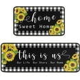 thumbnail image 1 of Sunflower Kitchen Rugs Set 2 Pieces Non Skid Kitchen Floor Rug and Mat Waterproof Kitchen Runner Rug Standing Area Mat Carpets for Outdoor Decor 17"x47"+17"x30", 1 of 6