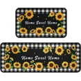 thumbnail image 1 of Sunflower Kitchen Rugs, Sunflower Decor for Kitchen, Black and White Buffalo Plaid Sunflower Kitchen Mat, Sunflower Kitchen Decor and Accessories, Kitchen Sink Mat, Kitchen Anti-Fatigue Mat Set of 2, 1 of 6