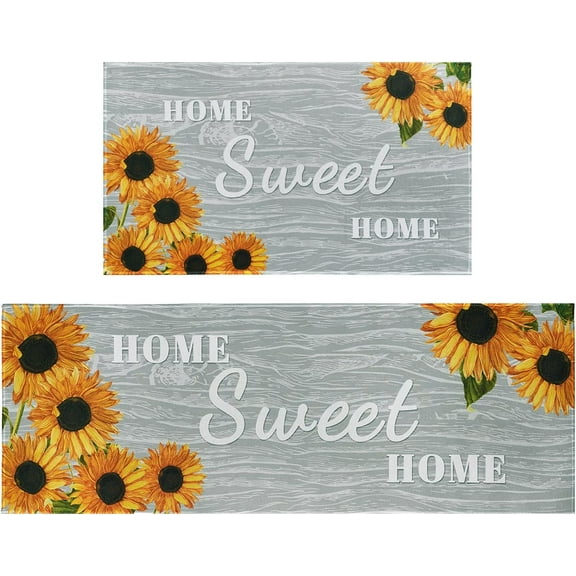 Sunflower Kitchen Rugs, Sunflower Kitchen Decor and Accessories, Sunflower Rugs for Kitchen, Kitchen Rugs and Mats Non-Skid Washable, Sunflower Kitchen Floor Mat, Sunflower Kitchen Mat Set of 2