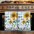 thumbnail image 1 of Sunflower Kitchen Towels Set of 1, Blue Plaid Farmhouse You Are My Sunshine Absorbent Dish Towels for Kitchen, Microfiber Hand Towel, Quick Drying Tea Towel for Cleaning Decorative Dishcloths, 1 of 7
