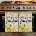 thumbnail image 1 of Sunflower Kitchen Towels Set of 2, Summer Botanical Bee Vintage Floral Absorbent Dish Towels for Kitchen, Microfiber Hand Towel, Quick Drying Tea Towel for Cleaning Decorative Dishcloths, 1 of 7