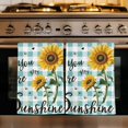 thumbnail image 1 of Sunflower Kitchen Towels Set of 3, Teal Green Check You Are My Sunshine Bee Absorbent Dish Towels for Kitchen, Microfiber Hand Towel, Quick Drying Tea Towel for Cleaning Decorative Dishcloths, 1 of 7