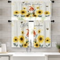thumbnail image 1 of Sunflower Kitchen Window Curtains Valance and Tier Set 36 Inch, Spring Butterfly 3 Piece Set Short Curtains for Window, Summer Window Treatment Tiers for Living Room Bedroom, 1 of 6