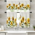 thumbnail image 1 of Sunflower Kitchen Window Curtains Valance and Tier Set 36 Inch, Spring Butterfly 3 Piece Set Short Curtains for Window, Summer Window Treatment Tiers for Living Room Bedroom, 1 of 6