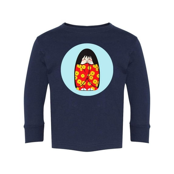 Sunflower Kokeshi Doll Long Sleeve Toddler -Image by Shutterstock, 3 Toddler