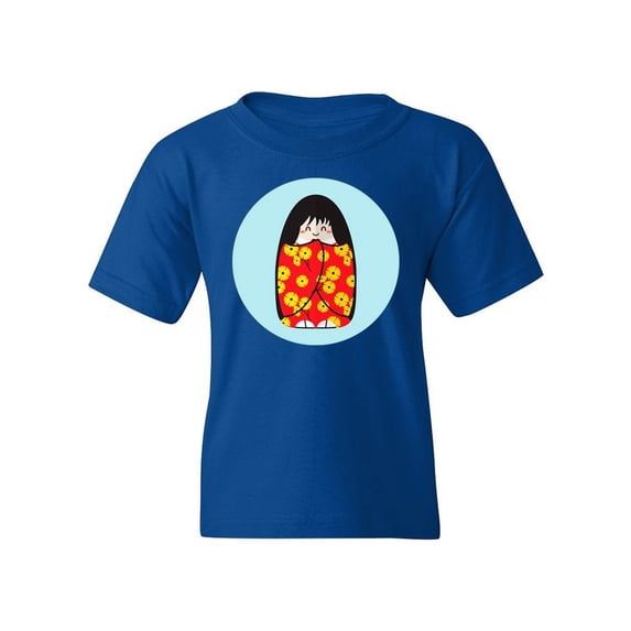 Sunflower Kokeshi Doll T-Shirt Juniors -Image by Shutterstock, Large