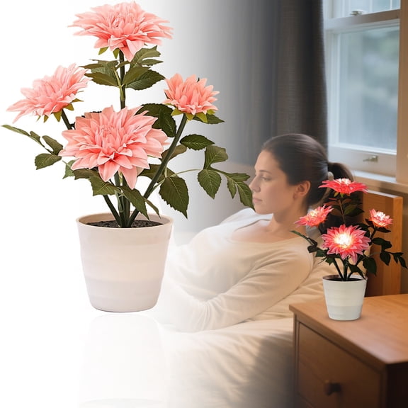 Sunflower LED Flower Lamp for Women, Blue Hydrangea Night Light, Birthday Christmas Anniversary Gift, Table Decor for Bedroom or Coffee Shop