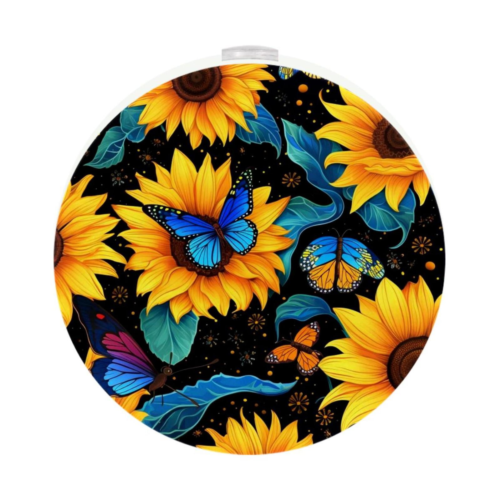 Sunflower LED Round Night Light-2PCS - Plug-in Smart Sensor Nightlights ...