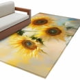 thumbnail image 1 of Sunflower Large Area Rugs for Bedroom Living Room, Soft Non Slip Carpet Bedside Rug, Watercolor Yellow Floral Botanical Rectangular Floor Cover Kitchen Accent Rug 3'x5' for Dining Room/Office, 1 of 9