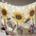 thumbnail image 1 of Sunflower Large Tapestry for Bedroom Wall Hanging Tapestry, Yellow Summer Botanical Floral Farmhouse Ceiling Backdrop Tapestries Poster Blanket Wall Decor for Teens Room Living Room Dorm 85" x 90", 1 of 8