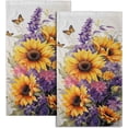 thumbnail image 1 of Sunflower Lavender Hand Towels - Spring Summer Flowers Kitchen Dish Towels Decorative Floral Butterfly Hand Towels for Shower Face Gym Spa, 1 of 16