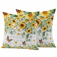 thumbnail image 1 of Sunflower Leaf Outdoor Pillow Covers Pack of 2 Summer Country Flower Eucalyptus Leaves Butterfly Grey Plaid Waterproof Throw Pillow Covers Decorative Cushion Cases for Patio Garden Tent 18x18 inch, 1 of 9