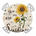 thumbnail image 1 of Sunflower Leaves Elastic Fitted Round Table Cover Spring Floral Retro Waterproof Outdoor Tablecloth for Holiday Party, Picnic, Patio & Dining Fits Tables Up to 55"-60", 1 of 8